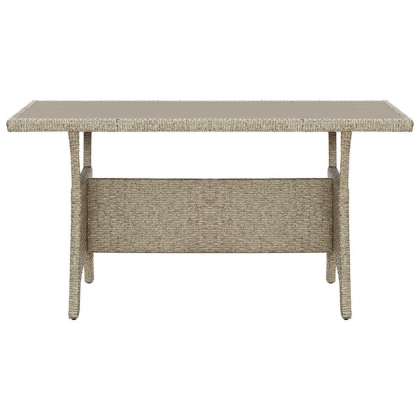 vidaXL Garden Table Grey 130x70x66 cm Poly Rattan