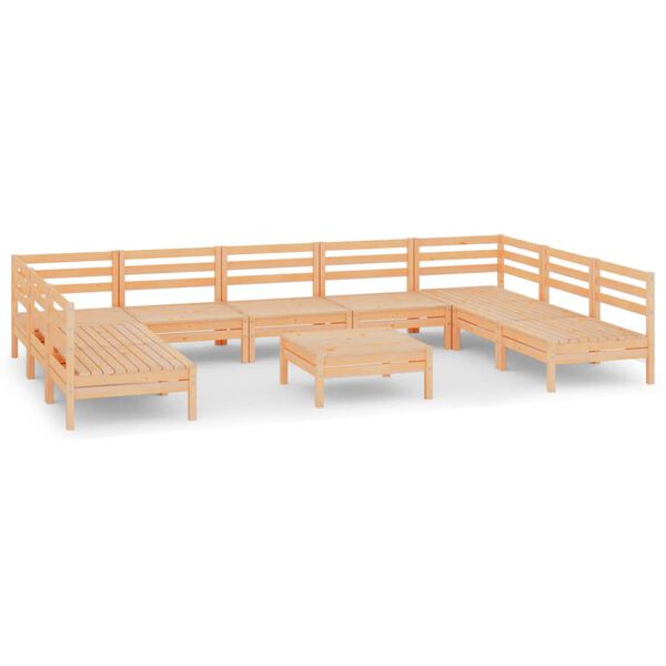 vidaXL 10 Piece Garden Lounge Set Solid Wood Pine