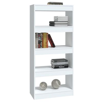 vidaXL Book Cabinet/Room Divider High Gloss White 60x30x135 cm Engineered Wood