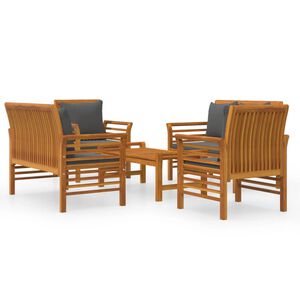 vidaXL 5 Piece Garden Lounge Set with Cushions Solid Wood Acacia