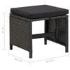 vidaXL 4 Piece Garden Chair and Stool Set Poly Rattan Black