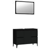 vidaXL 2 Piece Bathroom Furniture Set Black Engineered Wood