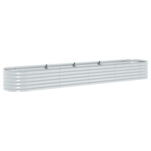 vidaXL Garden Raised Bed 400x80x44 cm Galvanised Steel Silver