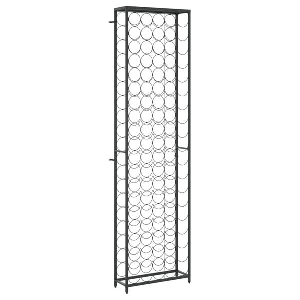vidaXL Wine Rack for 95 Bottles Black 54x18x200 cm Wrought Iron