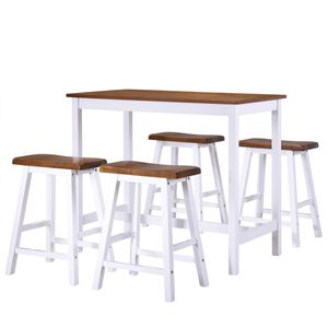 vidaXL Bar Set | Brown and white | Solid wood | Medium | Durable | Bar Set