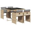 vidaXL 5 Piece Garden Dining Set with Cushions Mix Beige Poly Rattan