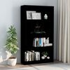 vidaXL 4-Tier Book Cabinet High Gloss Black 80x24x142 cm Engineered Wood