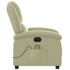 vidaXL Massage Recliner Chair Cream Real Leather