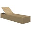 vidaXL Sunlounger Poly Rattan Brown and Dark Grey