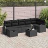 vidaXL Garden Sofa Set with Cushion 8 pcs Black Poly rattan