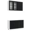vidaXL Kitchen Unit LUCCA 4 pcs Black Engineered Wood