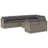 vidaXL 9 Piece Garden Lounge Set with Cushions Grey Poly Rattan