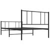 vidaXL Metal Bed Frame without Mattress with Footboard Black 107x203cm