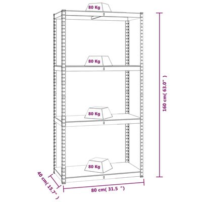 vidaXL 4-Layer Shelves 4 pcs Anthracite Steel&Engineered Wood
