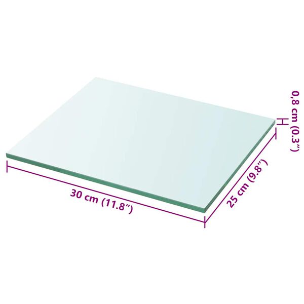 vidaXL Shelf Panel Glass Clear 30x25 cm