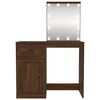 vidaXL Dressing Table with LED Brown Oak 90x50x132.5 cm Engineered Wood