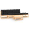 vidaXL 5 Piece Garden Lounge Set with Cushions Solid Wood Pine