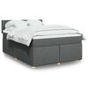 vidaXL Box Spring Bed with Mattress Dark Grey Double Fabric