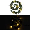 vidaXL Christmas Garland with LED Lights Green 2.7 m PVC