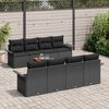 vidaXL Garden Sofa Set with Storage 9 pcs Black Poly Rattan