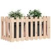 vidaXL Garden Raised Bed with Fence Design 100x50x70 cm Solid Wood Pine