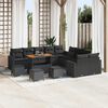 vidaXL Garden Sofa Set with Cushion 18 pcs Black Poly Rattan