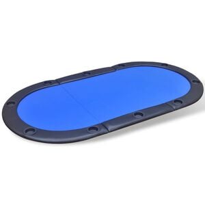 vidaXL Poker Table | Blue | MDF, PVC | Large | Foldable | Folding Poker Table