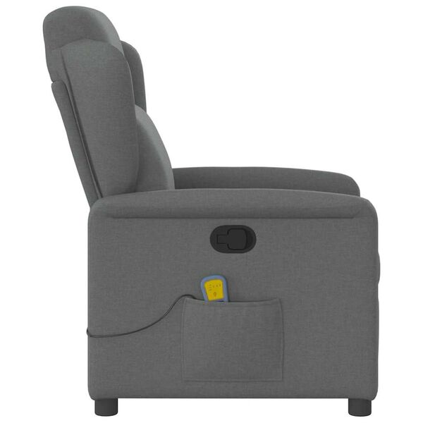 vidaXL Massage Recliner Chair Dark Grey Fabric