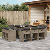 vidaXL 11 Piece Garden Dining Set with Cushions Grey Poly Rattan