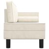 vidaXL Chaise Lounge with Cushions and Bolster Cream Velvet