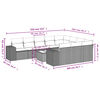 vidaXL 11 Piece Garden Sofa Set with Cushions Grey Poly Rattan