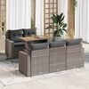 vidaXL 6 Piece Garden Sofa Set with Cushions Grey Poly Rattan