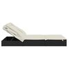 vidaXL 2-Person Sunbed with Foldable Roof Black 213x118x97 cm Poly Rattan
