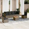 vidaXL 7 Piece Garden Sofa Set with Cushions Grey Poly Rattan