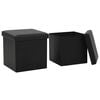vidaXL Folding Storage Stools 2 pcs Black Faux Leather