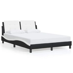 vidaXL Bed Frame without Mattress "Zadar" Black and White 137x190 cm Faux Leather
