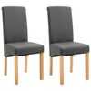 vidaXL Dining Chairs 2 pcs Grey Fabric