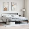 vidaXL Metal Bed Frame without Mattress with Headboard Black 180x200cm