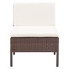 3 Piece Garden Lounge Set with Cushions Poly Rattan Brown