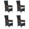 vidaXL 7 Piece Garden Dining Set Black
