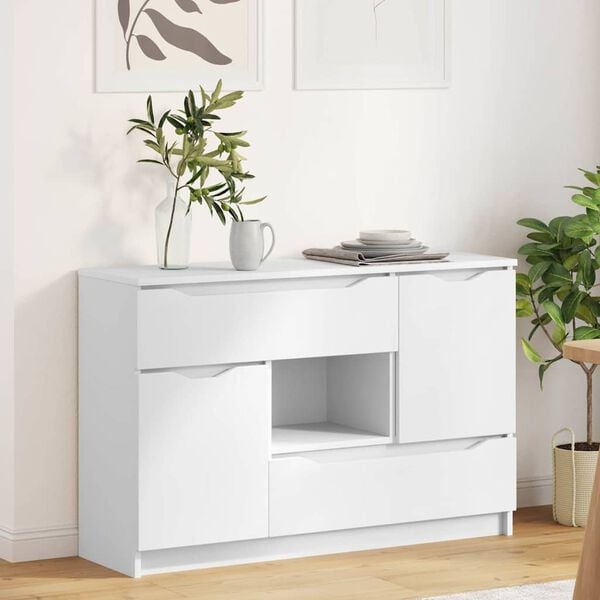 vidaXL Sideboard with Drawer White 100 x 30 x 65.6 Engineered Wood