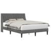 vidaXL Bed Frame with Headboard Dark Grey 153 x 203 cm Velvet