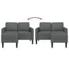vidaXL 2-Seater Sofa with Chaise L-shaped Dark Grey 125 cm Fabric