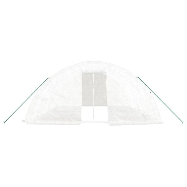 vidaXL Greenhouse with Steel Frame White 30 m&sup2; 6x5x2.3 m