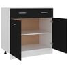 vidaXL Drawer Bottom Cabinet Black 80x46x81.5 cm Engineered Wood