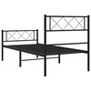 vidaXL Metal Bed Frame without Mattress with Footboard Black 107x203cm