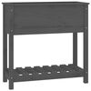 vidaXL Planter with Shelf Grey 82,5x34,5x81 cm Solid Wood Pine