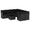 vidaXL 9 Piece Garden Sofa Set with Cushions Black Poly Rattan