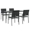 vidaXL 5 Piece Garden Dining Set Poly Rattan and Steel
