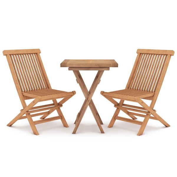 vidaXL 3 Piece Garden Dining Set Solid Wood Teak